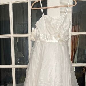 Eliza J White Satin Formal Dress